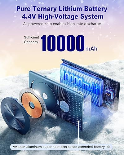 Miniatura 3 de Kesguar Cargador portátil magnético, 10000 mAh, 22.5 W PD batería inalámbrica de carga súper rápida. Imán ultra fuerte, batería USB C de entrada y