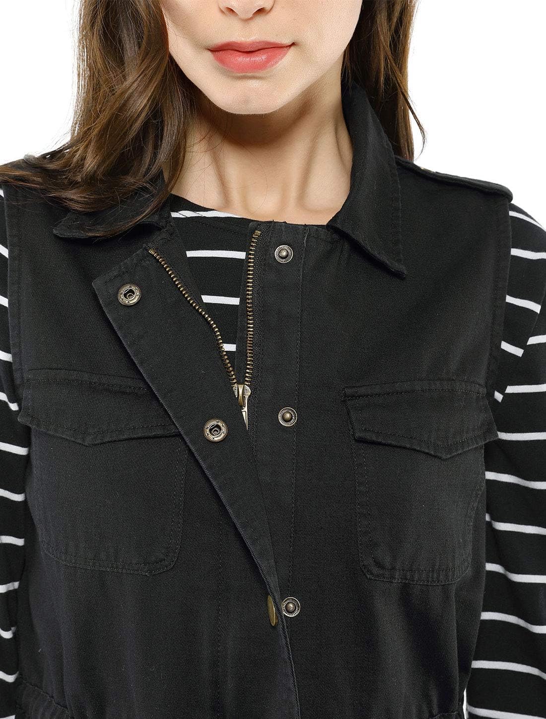 Allegra K Women's Zip Up Sleeveless Jacket Utility Anorak Outwear Cargo Vest - Image 6