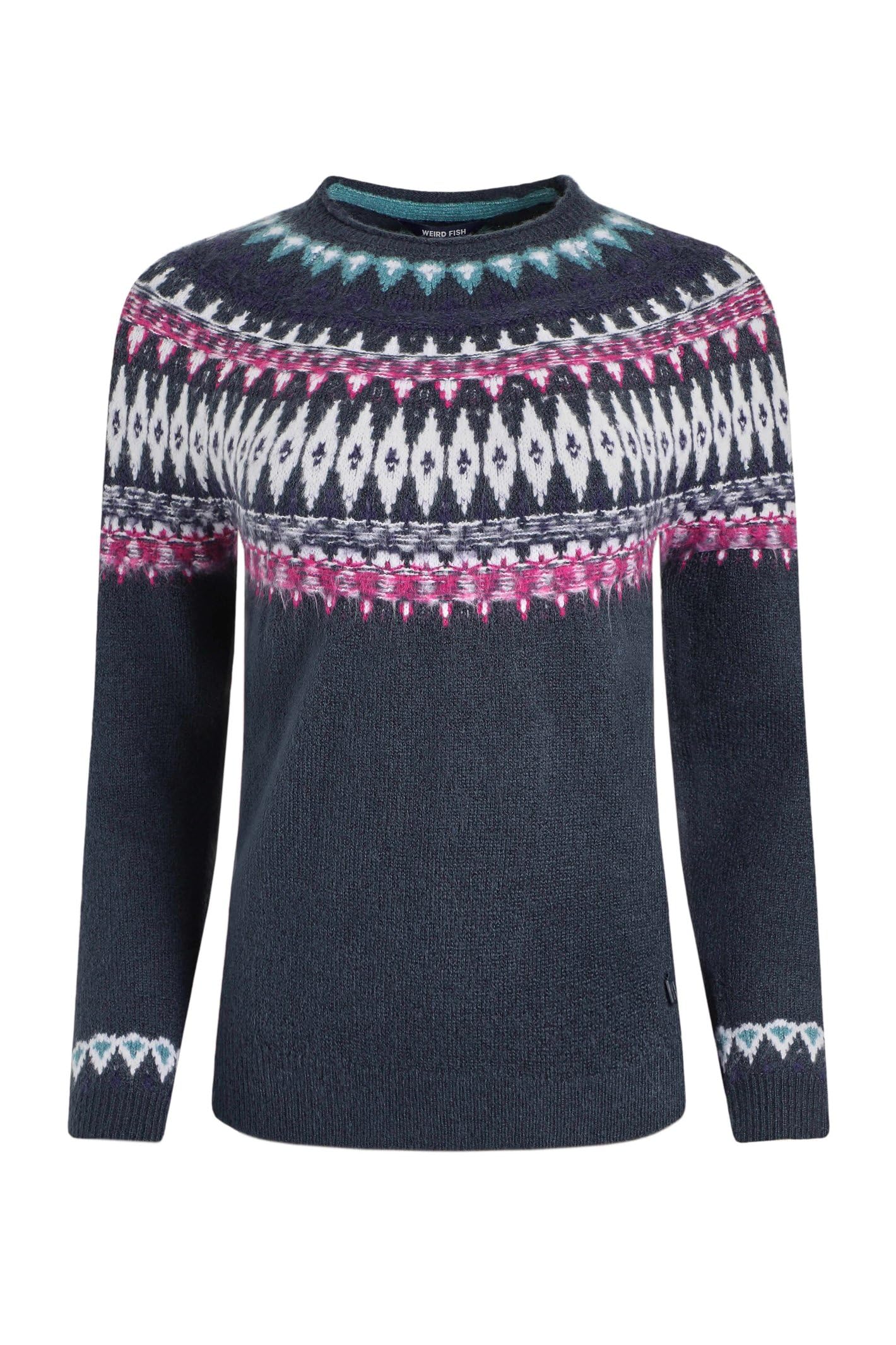 Weird Fish Lowell Fair Isle Jumper Navy Size 18. (Jumper/Sweater/Fleece)