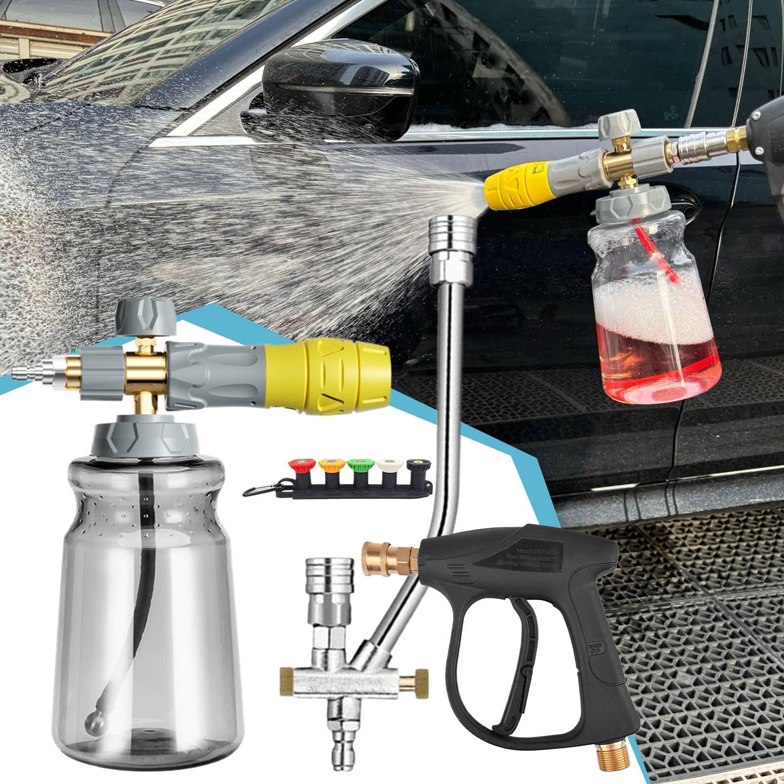 Schaumkanone für Hochdruckreiniger, 4000 PSI, Alu-Set