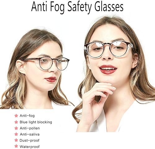 Miniatura 2 de Anteojos de seguridad que no se empañan, con protección UV400, lentes con bloqueo de luz azul para hombres y mujeres, anteojos transparentes