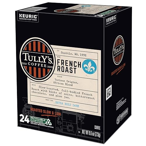 Miniatura 89 de Tully's Coffee Italian Roast, Keurig Cápsulas K-Cup de una sola porción, café tostado oscuro, 72