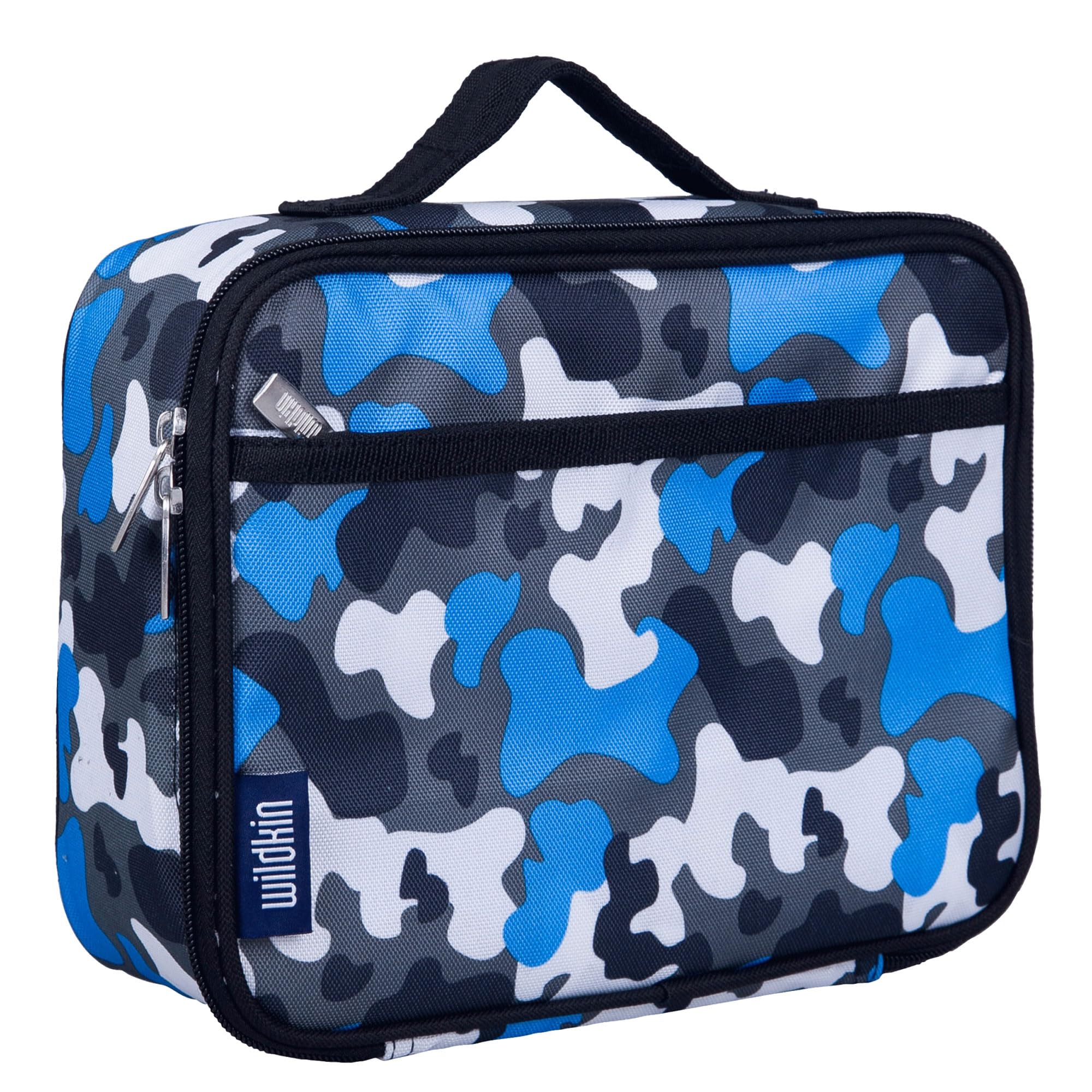 Wildkin Kids Insulated Lunch Box – Durable and Reusable for School & Travel - Blue Camo
