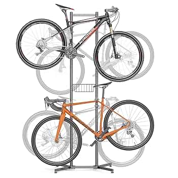 CXWXC 2-/4-Bike Storage Rack with Basket - Bike Rack Garage