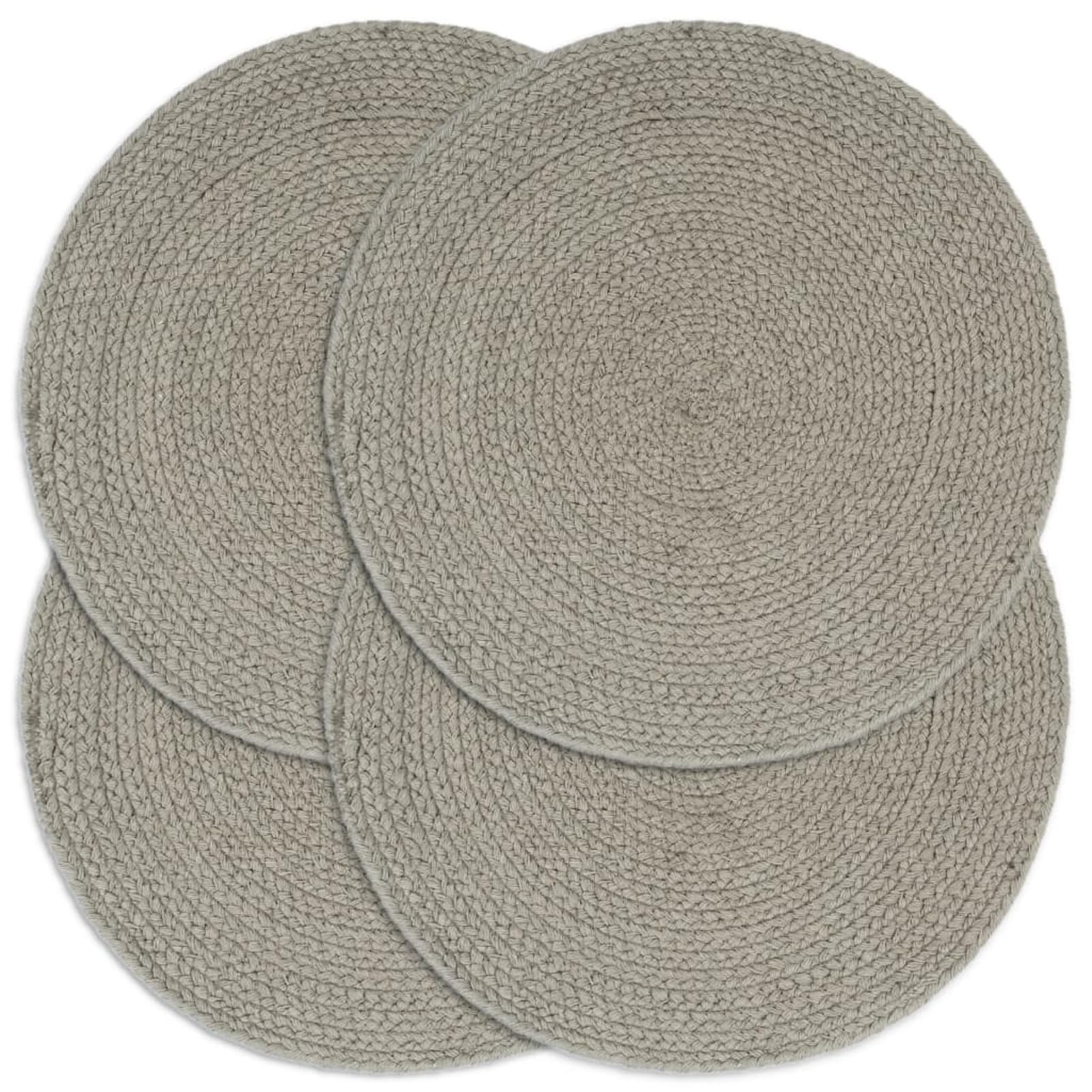 Tovagliette 4 pz Grigio Neutro 38cm Rotonde in Cotone,Tovagliette,Tovagliette Lavabili,per Cucina,Casa e Ristorante-133848