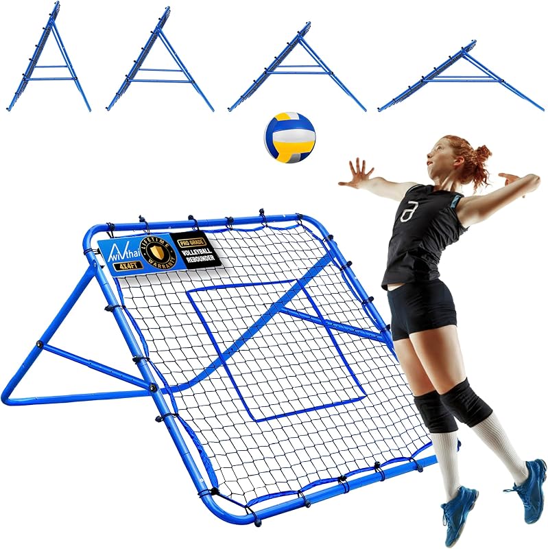 Red de entrenamiento para práctica multideportiva profesional de voleibol Lacrosse Rebounder | Red de rebote de fácil instalación y rápida con zona de ataque objetivo para béisbol, sóftbol y equipo de entrenamiento en el patio trasero del campo de fútbol