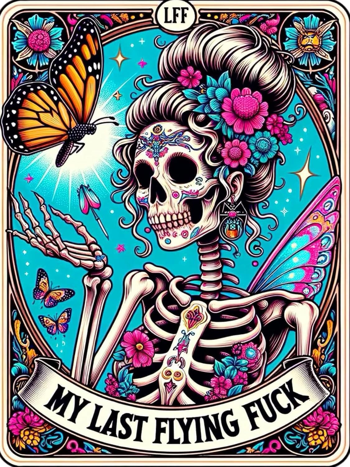 MXCFZX Skull Diamond Art Kits for Adults-Skeleton Tarot Diamond Painting Kits for Adults Beginners, 5D DIY Full Drill Round Rhinestone Gem Art Crafts Paintings for Home Wall Decor 12"x16" โ image 1