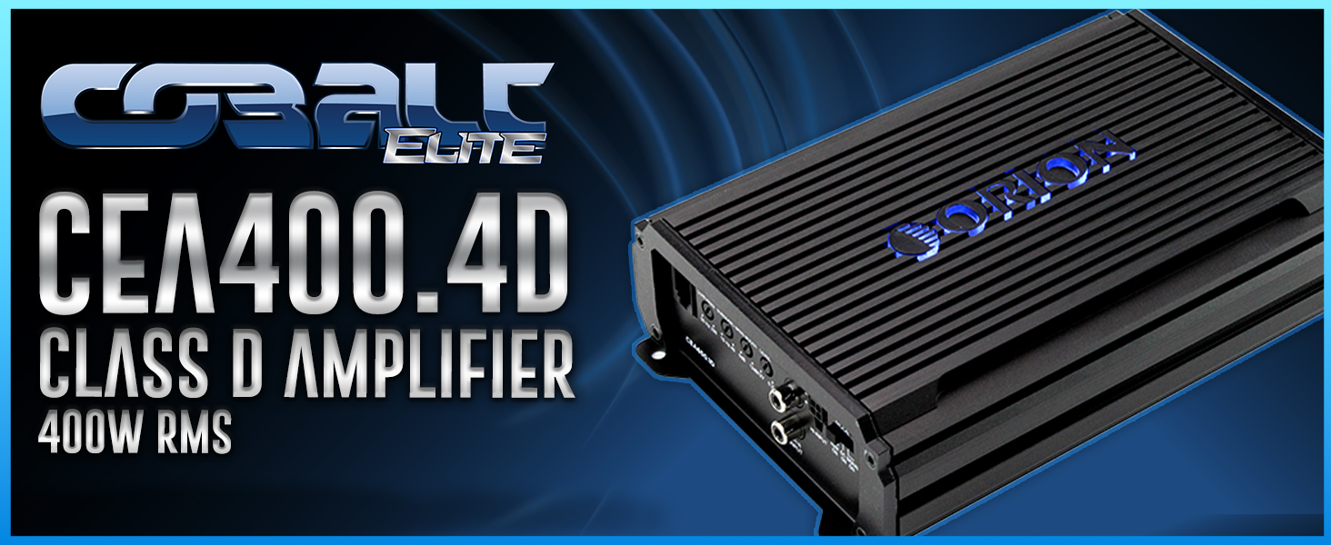 ORION CEA400.4D Cobalt Elite Compact Class D 4-Channel Amp, 400W
