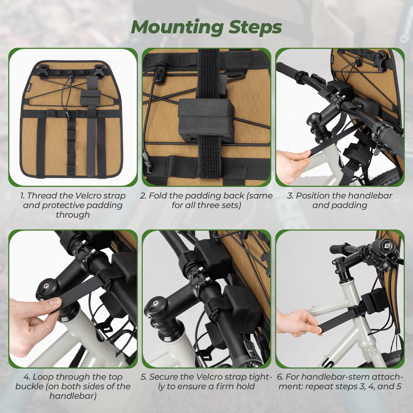 Porte-Bagages Avant pour vélo de Route VTT, Support de Guidon Vélo Réglable – Système de Fixation Avant pour Sac de Guidon, Sac Étanche, Sac de Couchage