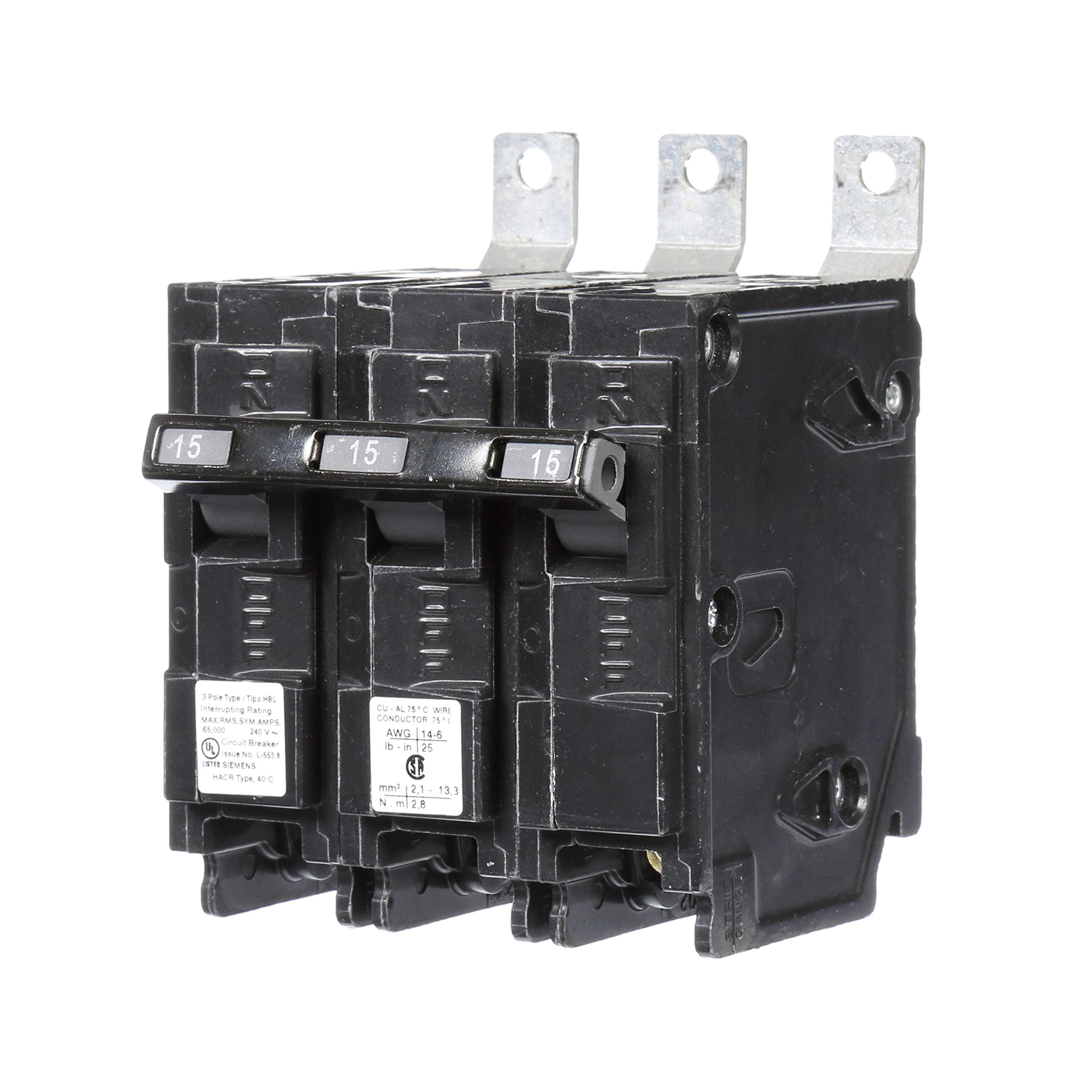 Siemens B315HH 15-Amp Three Pole 240-Volt 65KAIC Bolt in Breaker