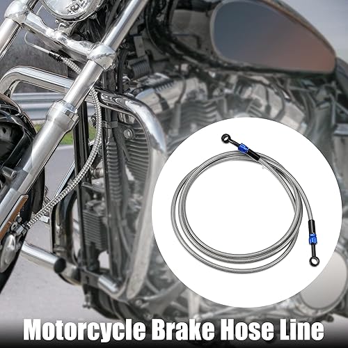 Miniatura 2 de X AUTOHAUX Manguera de freno AN3 28 90 grados M10 para motocicleta, línea de freno hidráulico, manguera de aceite para ATV, motocicleta, motocross,