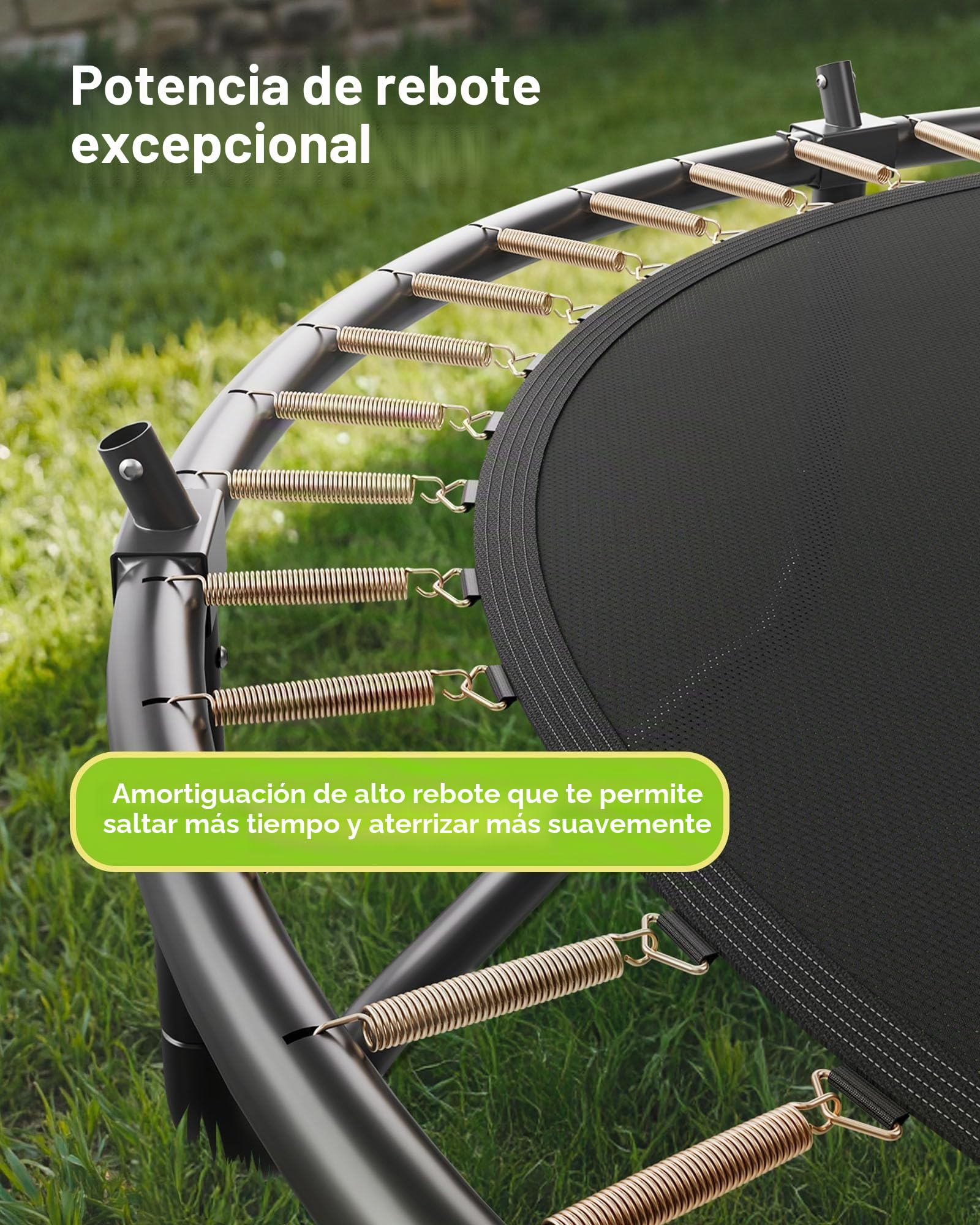VEVOR Trampolín de Exterior 305 x 236 cm, Cama Elástica Infantil con Red de Protección y Almohadilla Gruesa, Capacidad Máxima de 150 kg, Trampolín al Aire Libre, Regalo de Cumpleaños para Niños