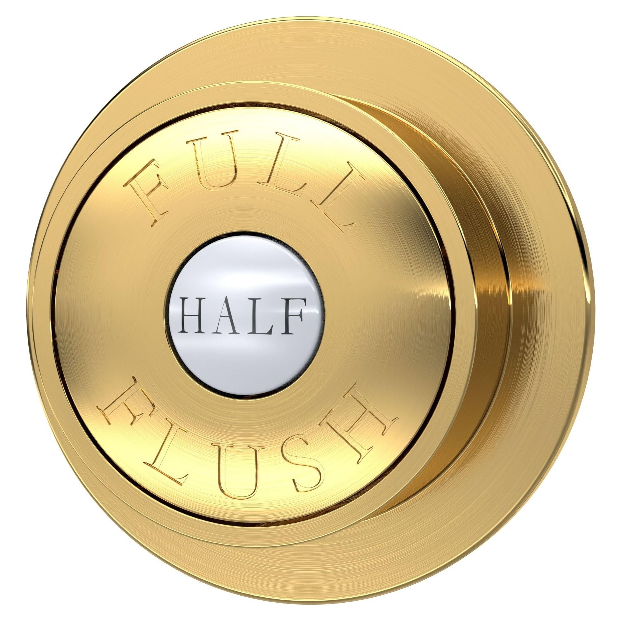 Balterley Dual Toilet Flush Button, Traditional Round Head Dual Push Button Toilet Flush System Replacement for Cistern, Push Buttons Replacement for Cistern Toilets - 85 x 72mm (Brushed Brass)