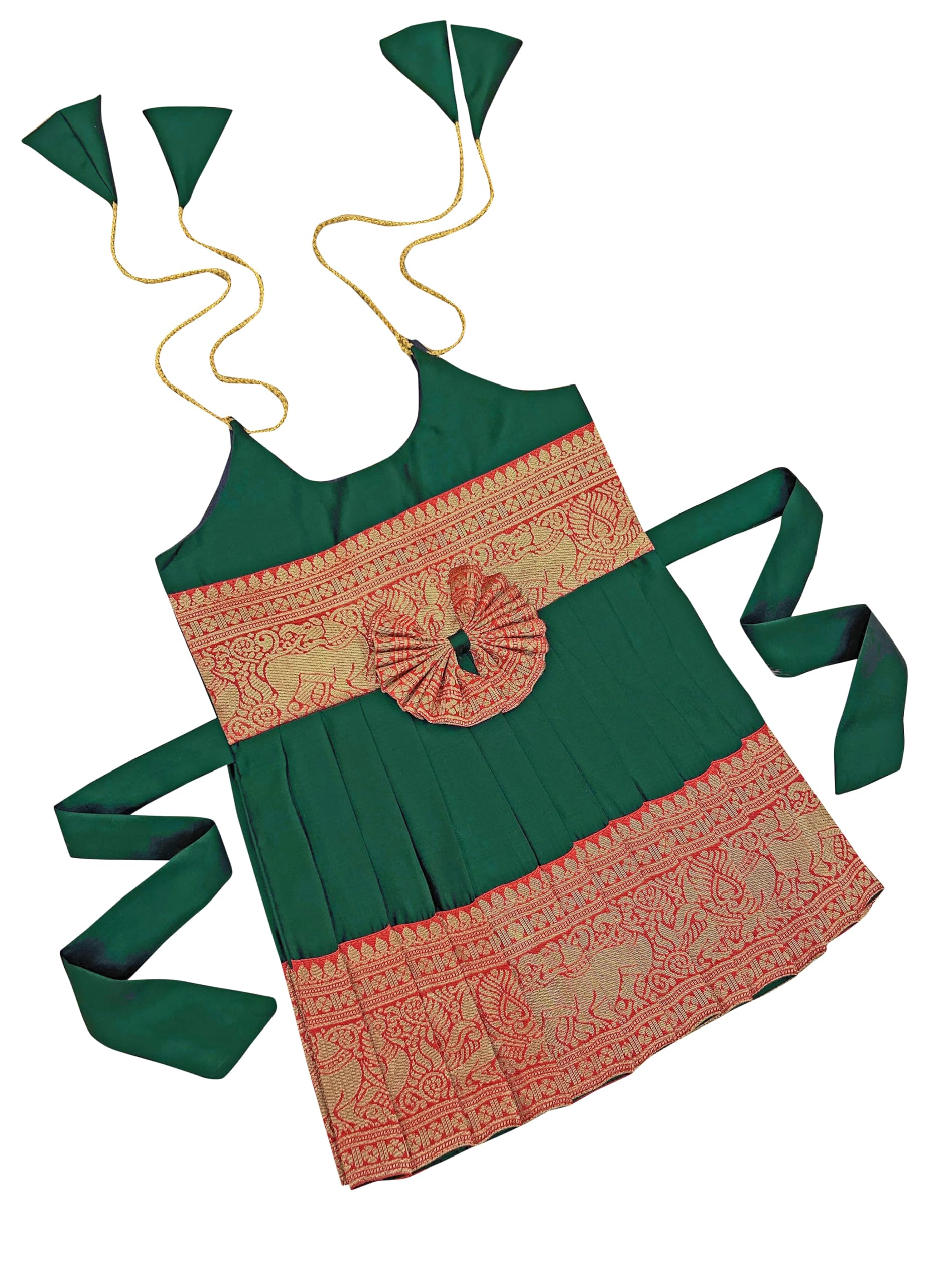 FELIZ THE DESIGNER STUDIO South Indian Traditional Pattu Pavadai Tapeta Silk Frock Dress For Baby Girls