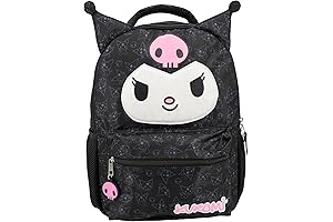 Kipling Hello Kitty Kuromi Backpack for Girls, Sanrio Kawaii Bookbag, 16 Inch...