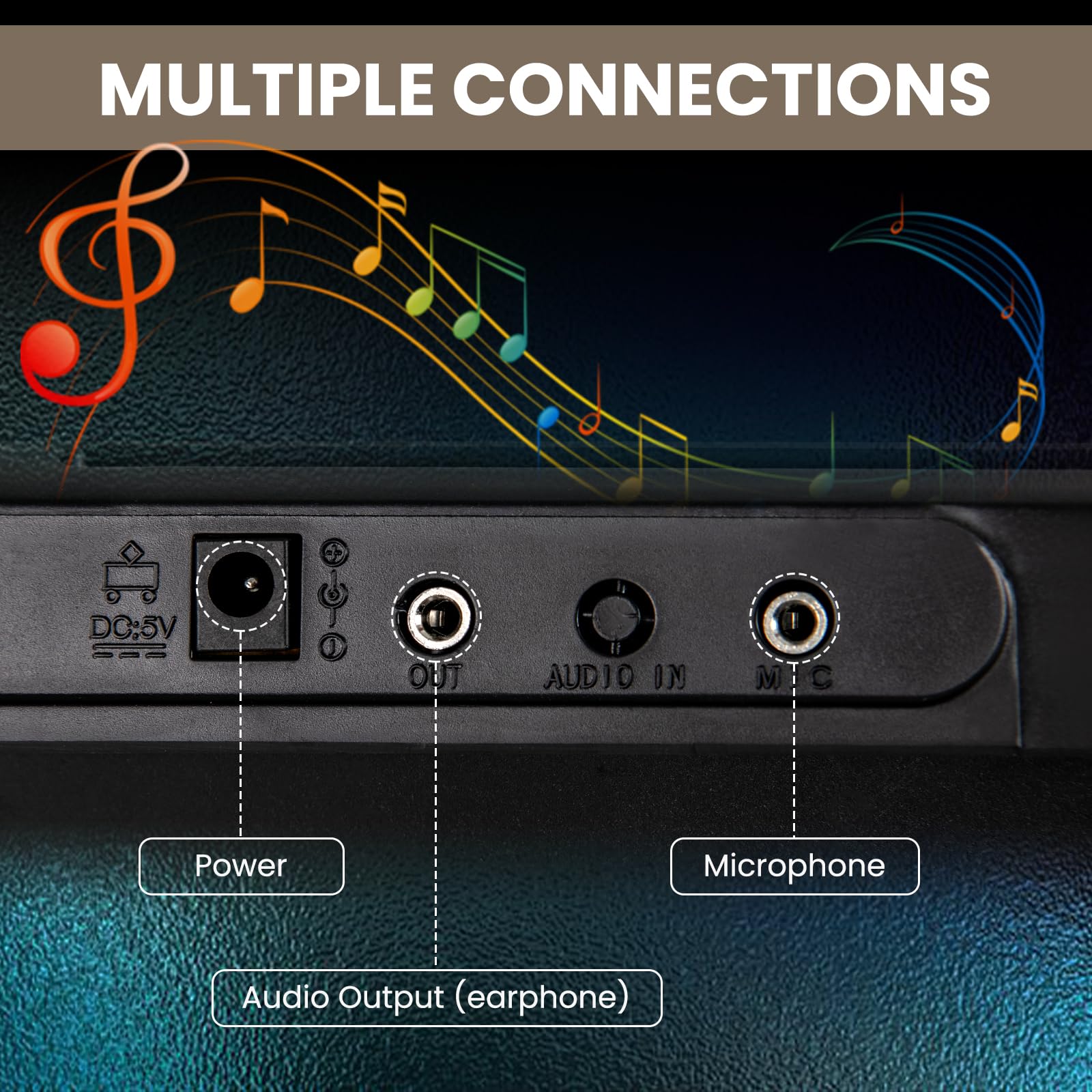Pianoforte Digitale 61 Tasti Pieghevole, Tastiera Elettronica con Microfono e Leggio, Portatile con Borsa per Principianti (Nero)