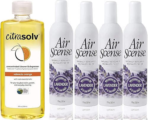 Citra Solv & Air Scense | Paquete especial | Limpiador concentrado y desengrasante | Ambientador de aceite esencial | Limpiador doméstico sin
