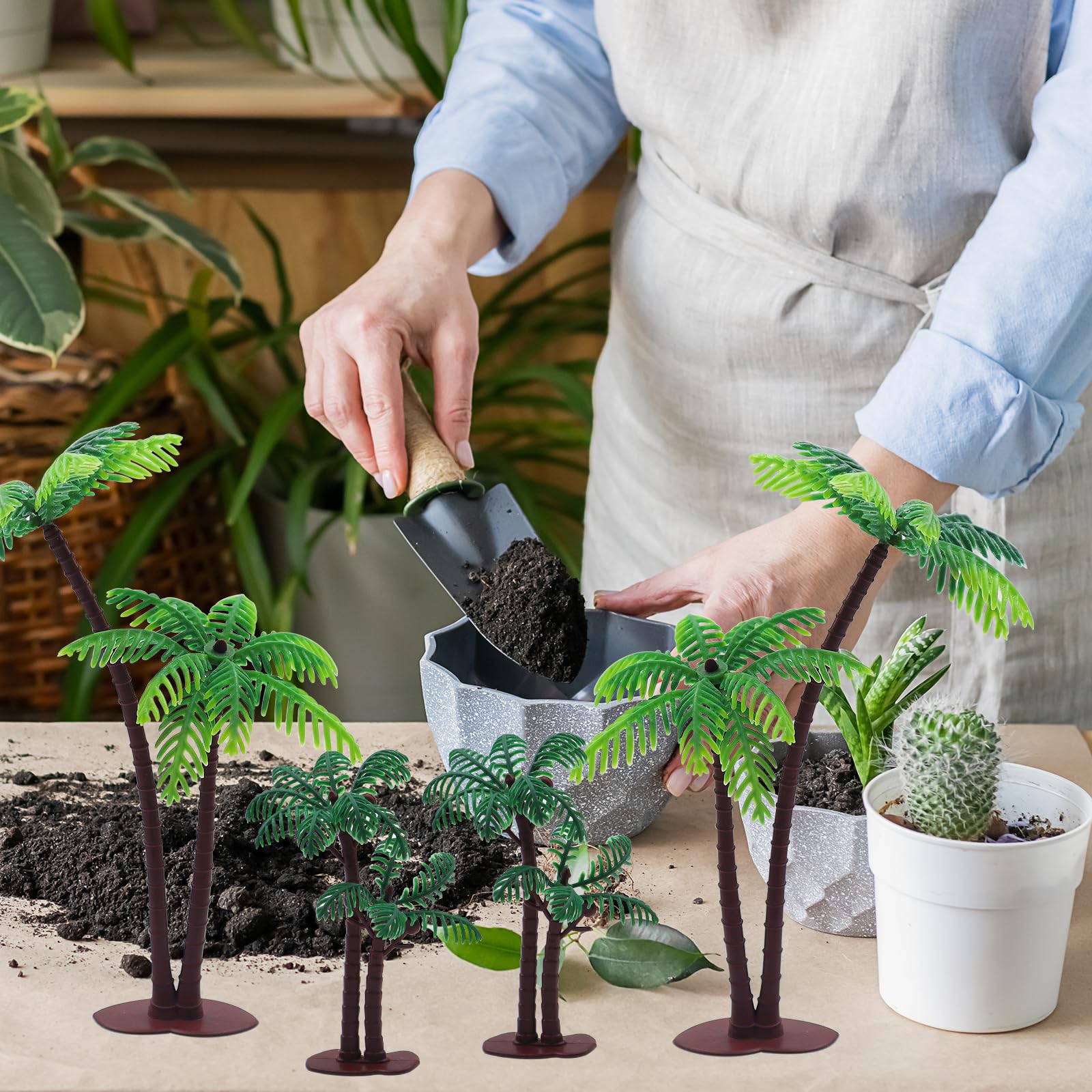 20 Pièces Palmiers Miniatures 14cm Et 8.5cm - Modèles Paysage Pour DIY Et Décoration