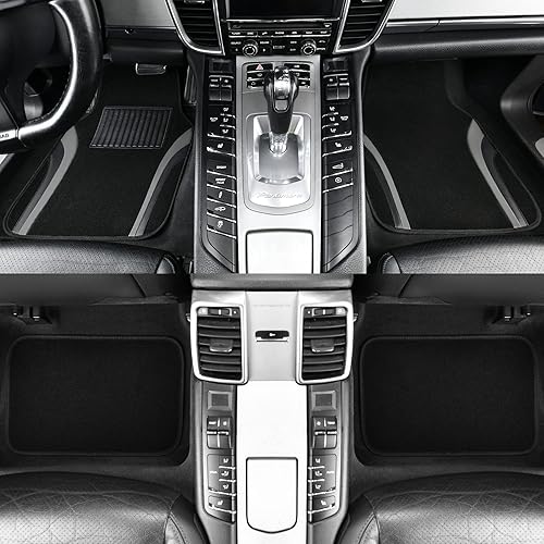 Miniatura 3 de CAR PASS Tapetes deportivos para automóvil, ajuste universal para sedanes, automóviles, camiones, camionetas, SUV, juego de 4 (gris)