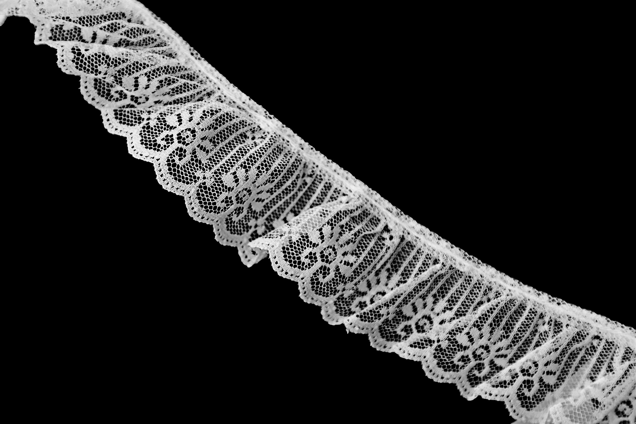 MILLTEX 1.75 inches White Elegant Floral Ruffled Net Mircro Raschel Lace Trim DIY Minimum of 10 Yards ((1.75 inches) Sold by 10 Yards)