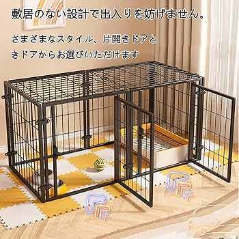 ドア付きケージ　動物ゲージ　ペット RAKU ペットケージ 小動物ケージ ワイヤーケージ キャスター付き