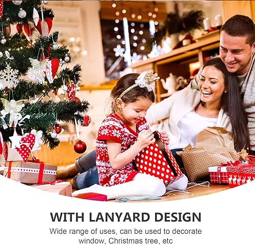 Miniatura 4 de LUOZZY 24 adornos de ángel de Navidad, ángel transparente con alas doradas, colgante de árbol de Navidad, decoración colgante de Navidad