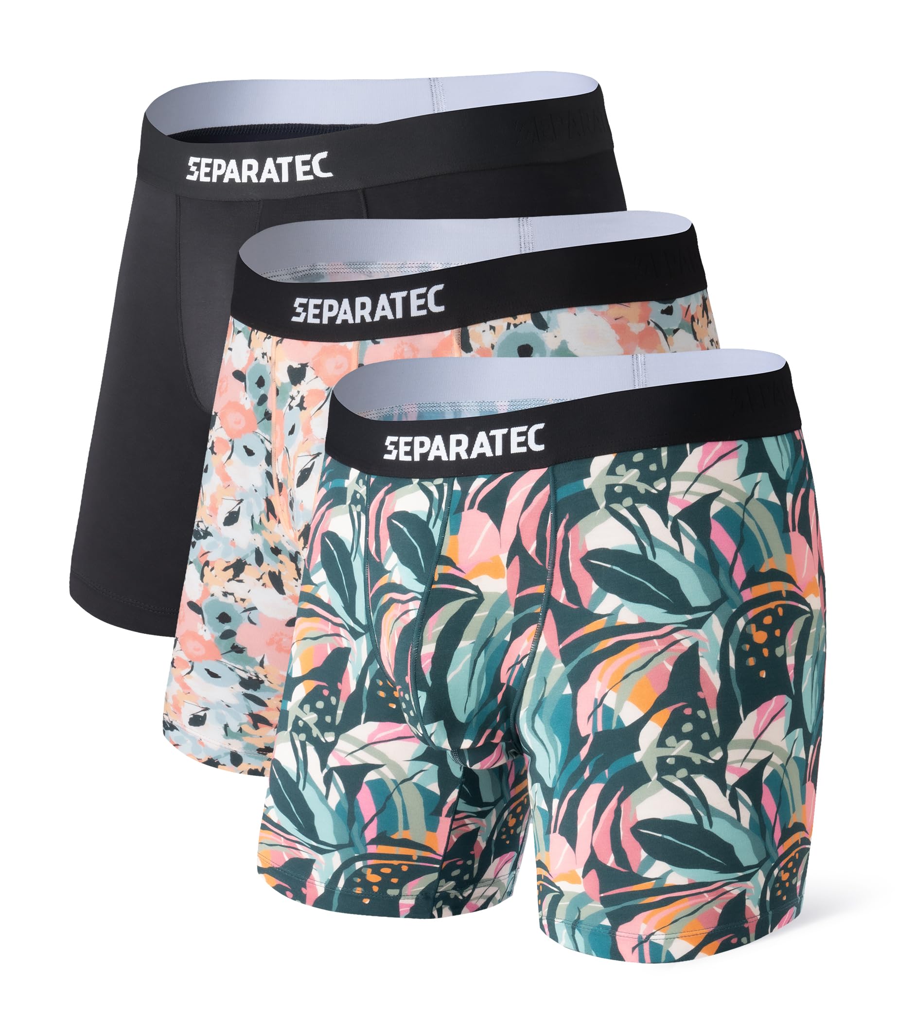 SeparatecMen’s Underwear Boxer Briefs with Dual Support Pouch Moisture Wicking Rayon Made from Bamboo Underwear Men 3 Pack
