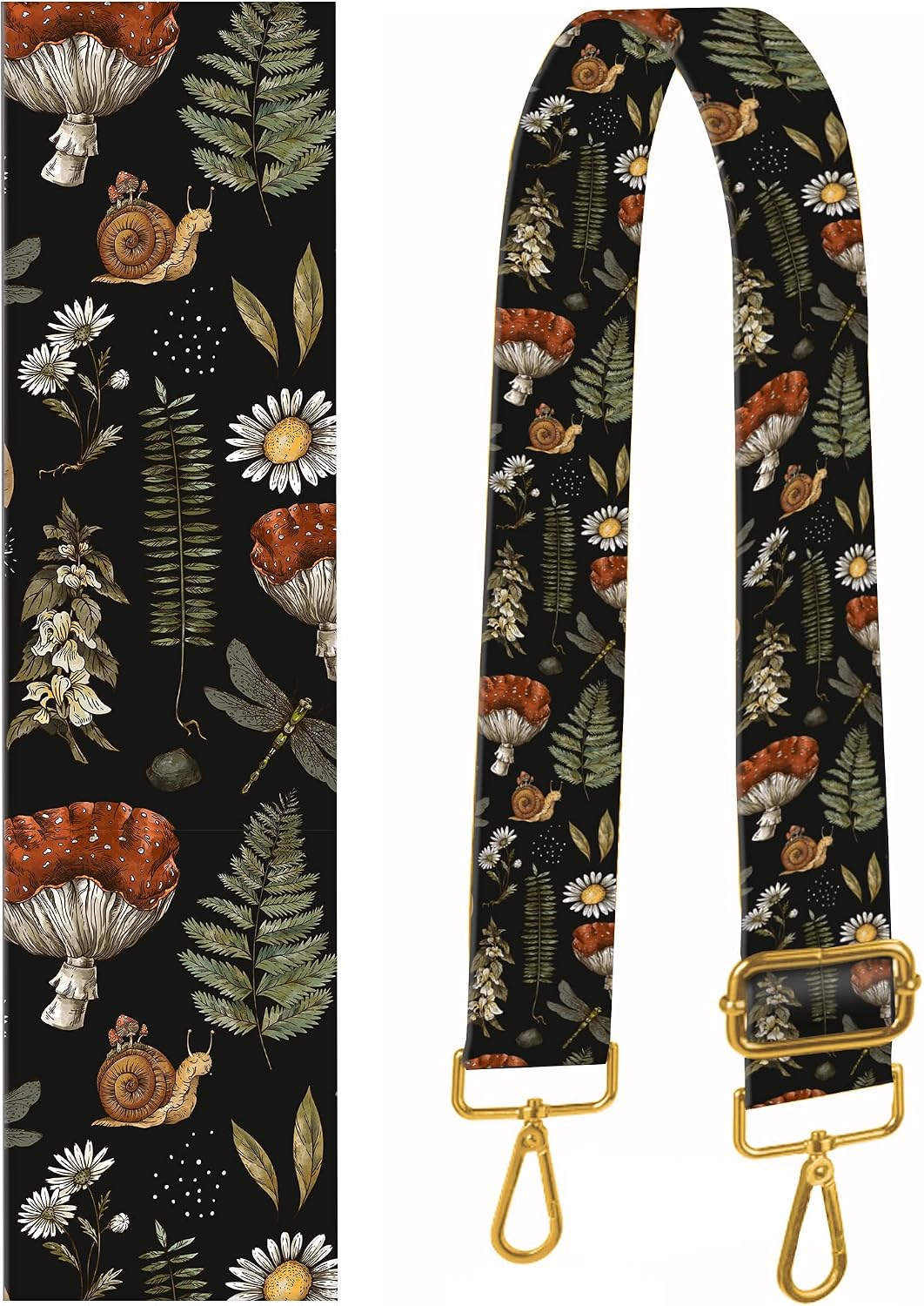 Purse Straps Replacement Crossbody, 2" Wide Shoulder Strap Adjustable, Gold Buckle Canvas Bag Handbag Belts
