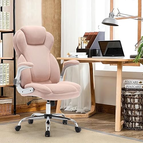 Miniatura 18 de Silla de oficina grande y alta de tela, 400 libras, silla de escritorio ejecutiva resistente con asiento extra ancho, silla ergonómica de cuero con