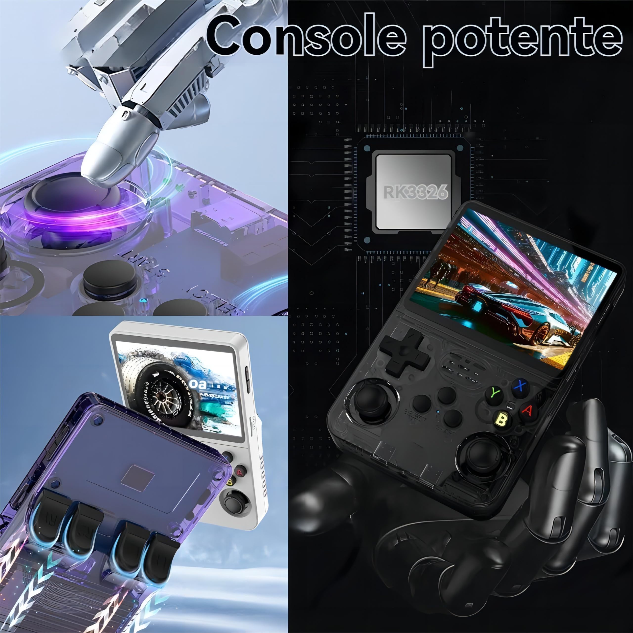 r36s video game portatil console portatil Cartão TF de 128GB