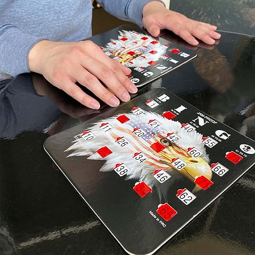 Miniatura 9 de MR CHIPS Tarjetas de bingo a prueba de atascos con ventanas deslizantes, paquete de 50 tarjetas más baraja de llamadas de bingo