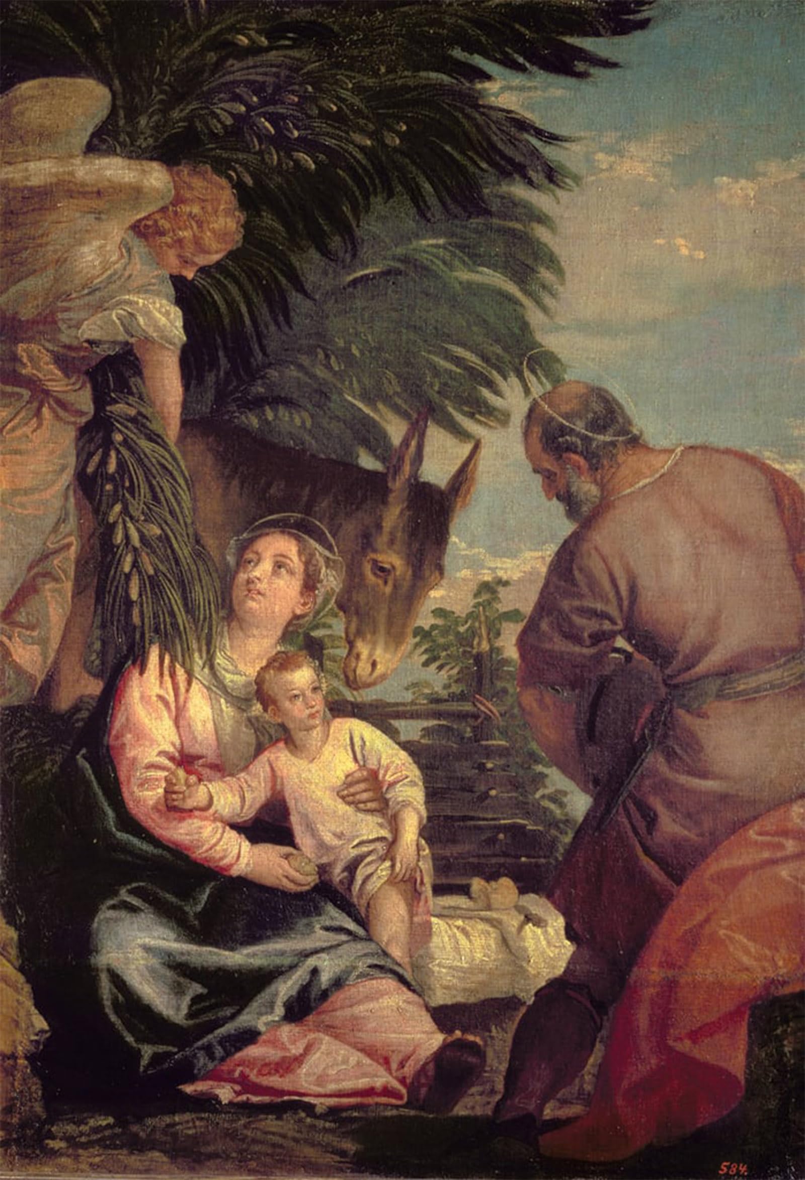 Serendipitp No Frame Aesthetic Poster Photo Wall Print Retro Picture Rest On The Flight Into Egypt By Paolo Veronese Modern Wall Artwork For Home Decor 60X90cm