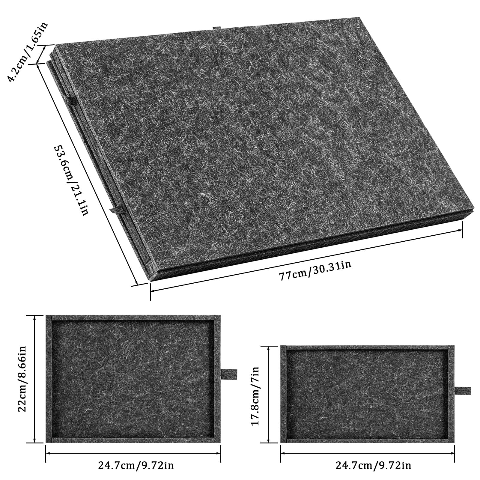 Planche de puzzle 77 x 53,6 cm, table de puzzle 2 en 1 avec 6 tiroirs et support, tapis de puzzle en feutre pour jusqu'à 1000 pièces, planche de puzzle portable pour adultes et enfants, gris