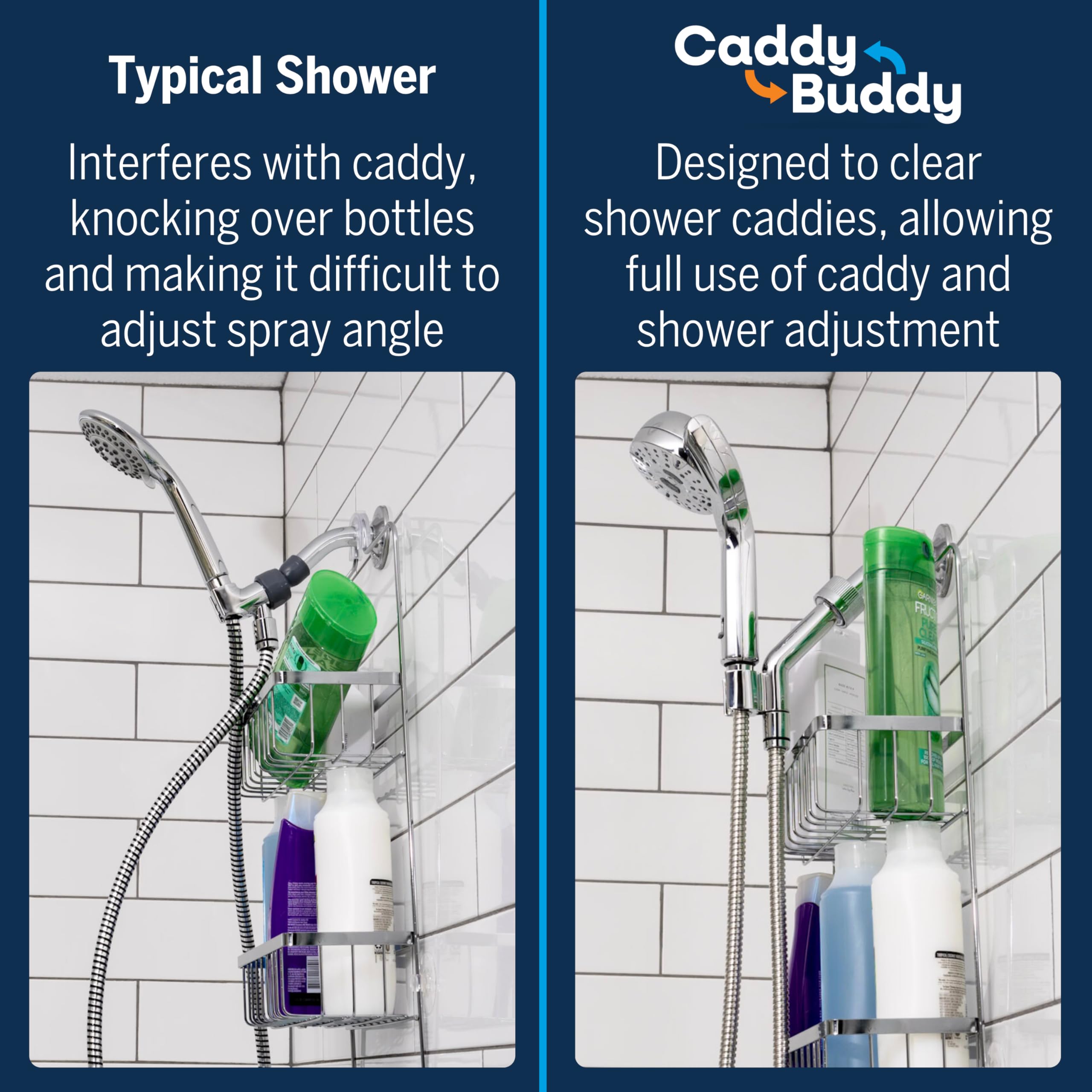 Waterpik Caddy Buddy Pivoting Hand Held Shower Head With 5-Foot Hose 5-Mode with High Pressure Sprays Brushed Nickel — view 3