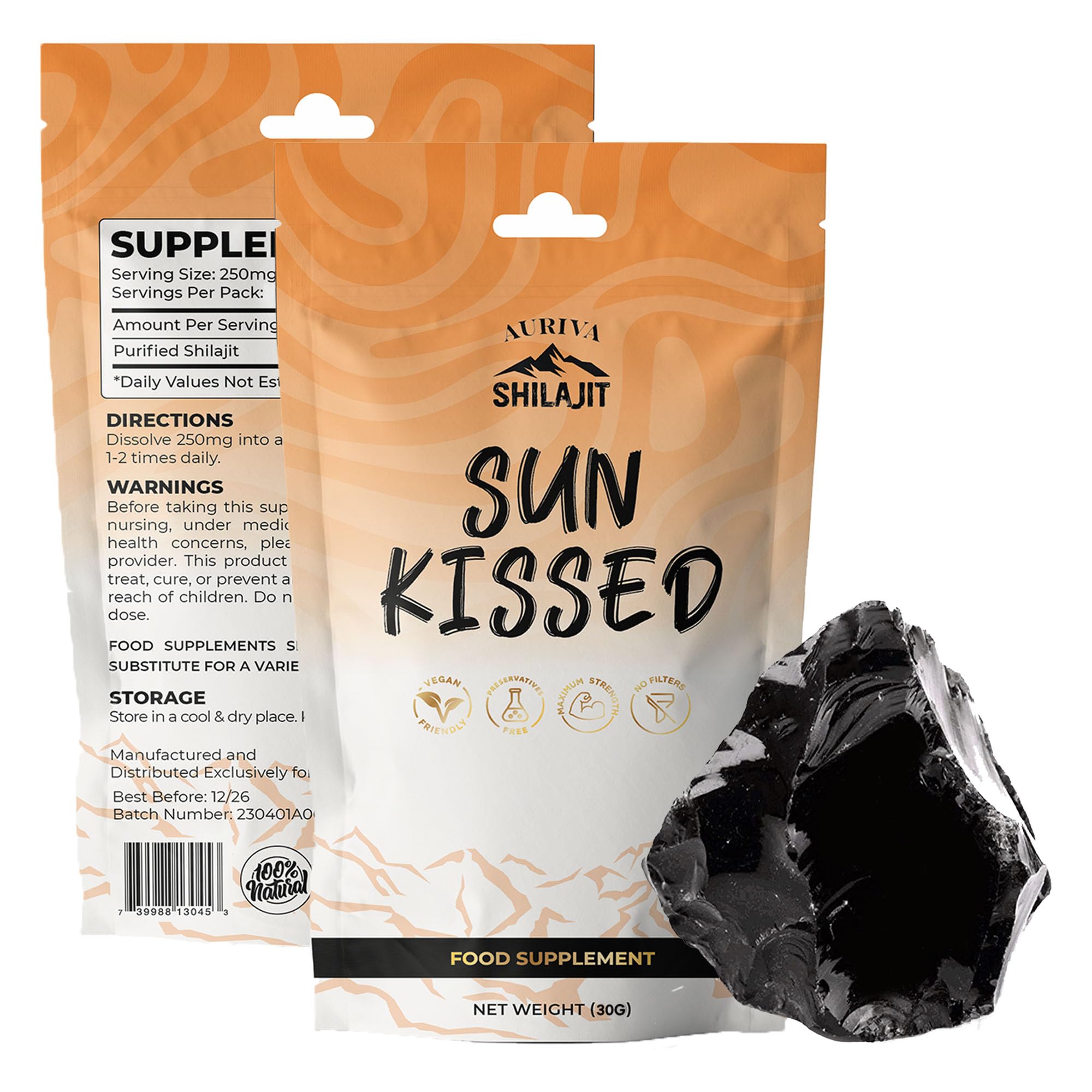 Shilajit Resin - Original Himalayan Shilajit - 100% Pure Shilajit -30G Gold Grade, Rich in Fulvic & Trace Minerals - Immune System & Vitality Booster - Vegan