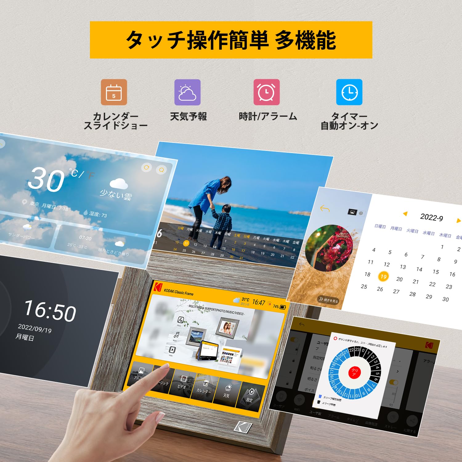 Amazon | KODAK 32GB WiFi デジタルフォトフレーム 8インチ 木製