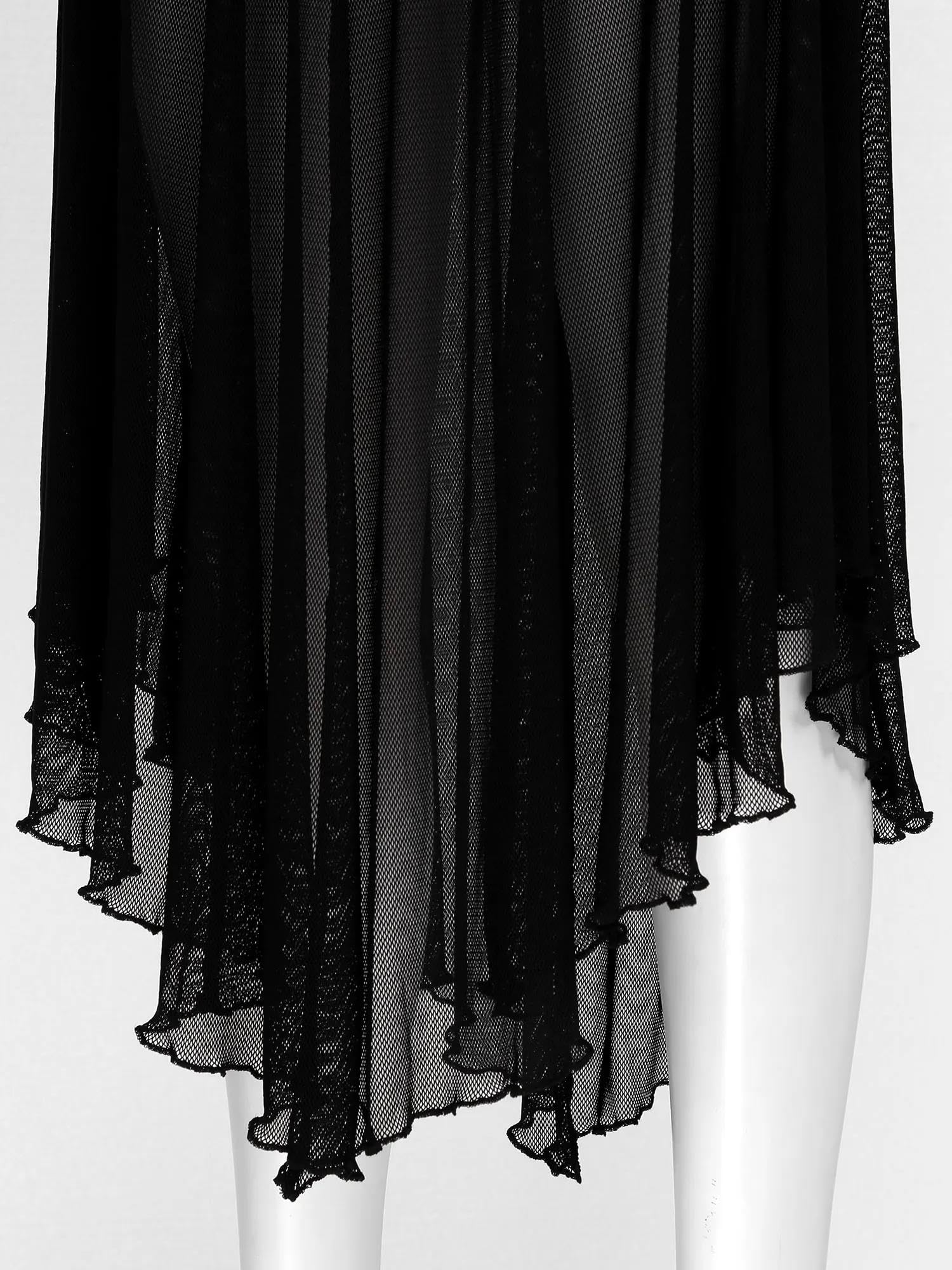 Lencería Sexy Vestidos Sexy Góticos De Malla Transparente.