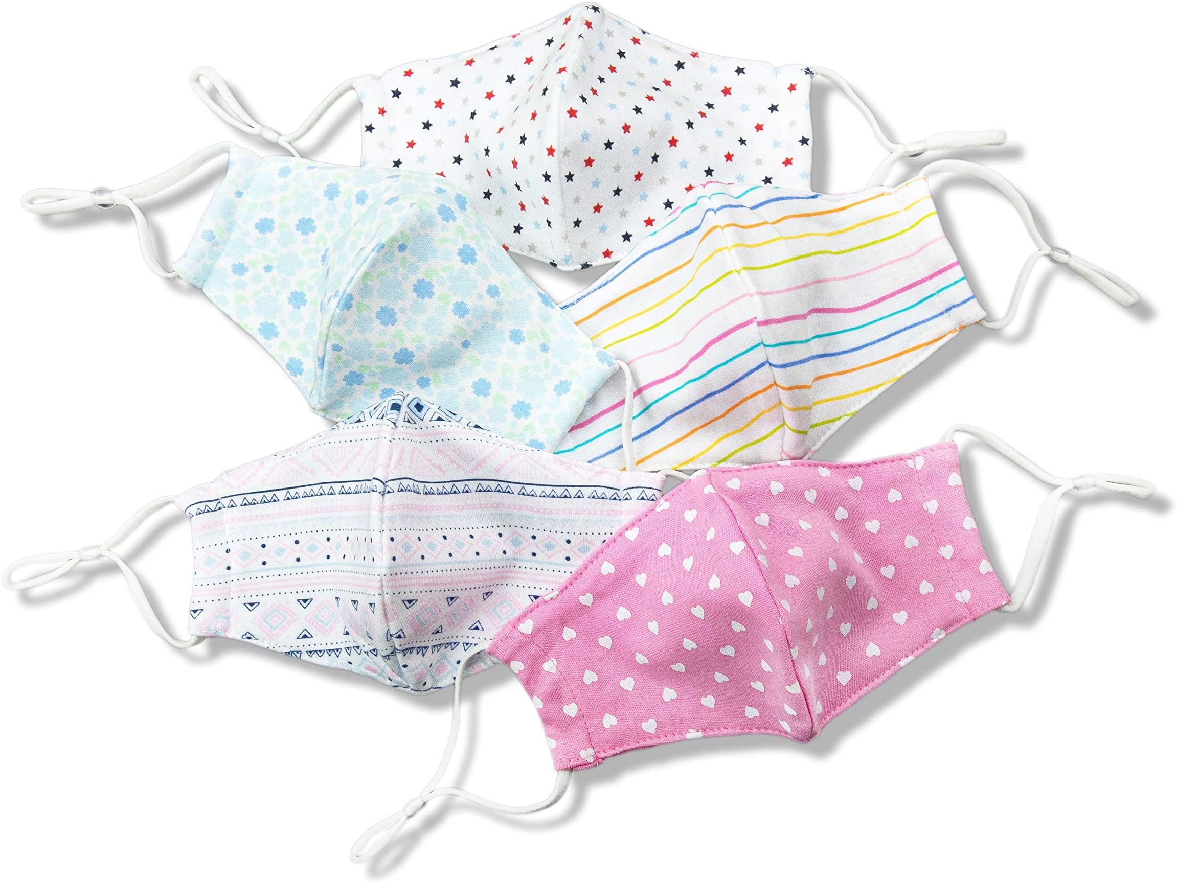 3Ply 6 PCS Kids Cloth Face Masks Washable Reusable