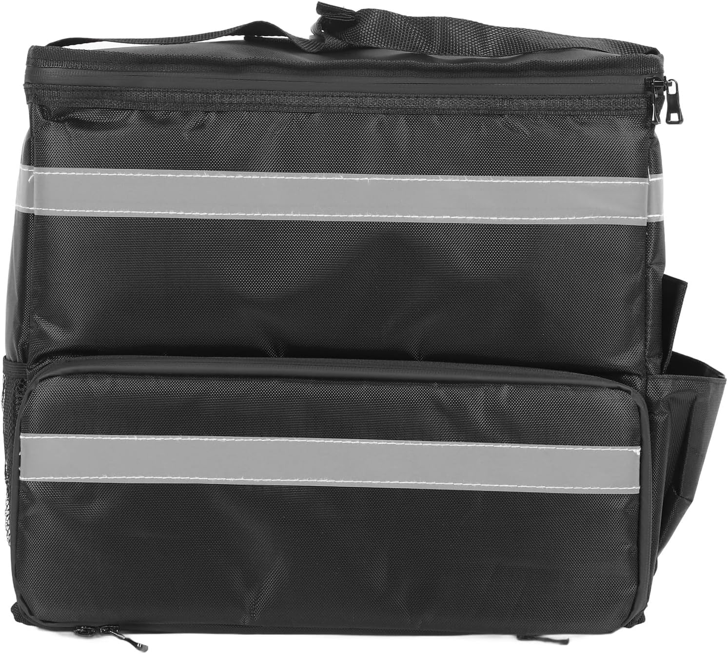 Backpack for Food Delivery, 1680d Oxford Fabric Expandable Insulable Hot Pizza Bag for Delivery Bike Camping Beach Black