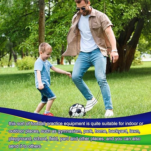 Miniatura 3 de Windyun 12 unidades de entrenador de patadas de fútbol solo, red de entrenamiento elástico para práctica de patadas juveniles, tamaño de pelota 3,