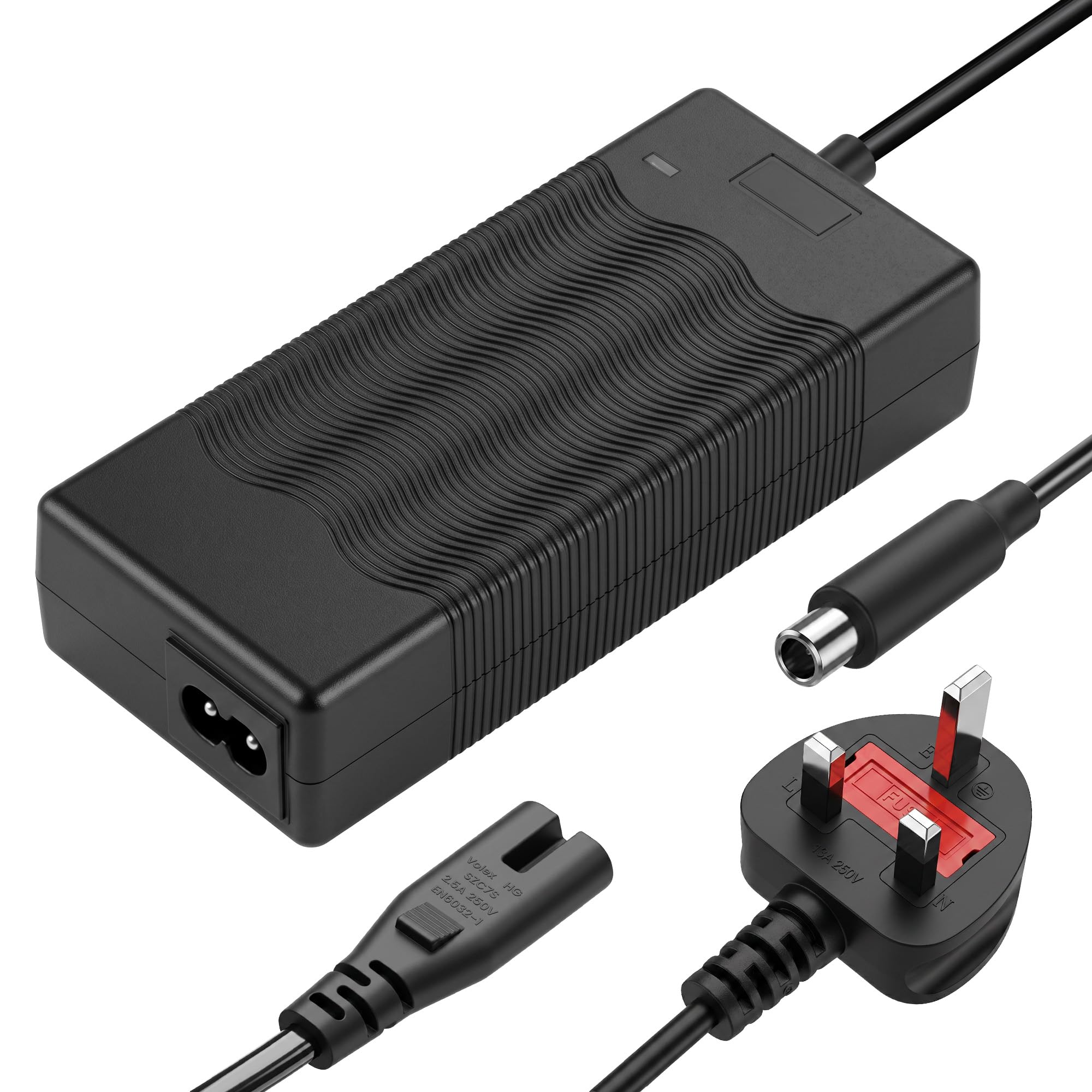 42V 2A Electric Scooter Charger for Xiaomi M365/Pro/2/3/4/5 Elite/1s, Segway Ninebot G30/ES1-4/E22E/E45E, Hoverboard, Mobility Scooter, Electric Bike - Lithium Battery Charger 1 Pin DC 8mm UK Plug