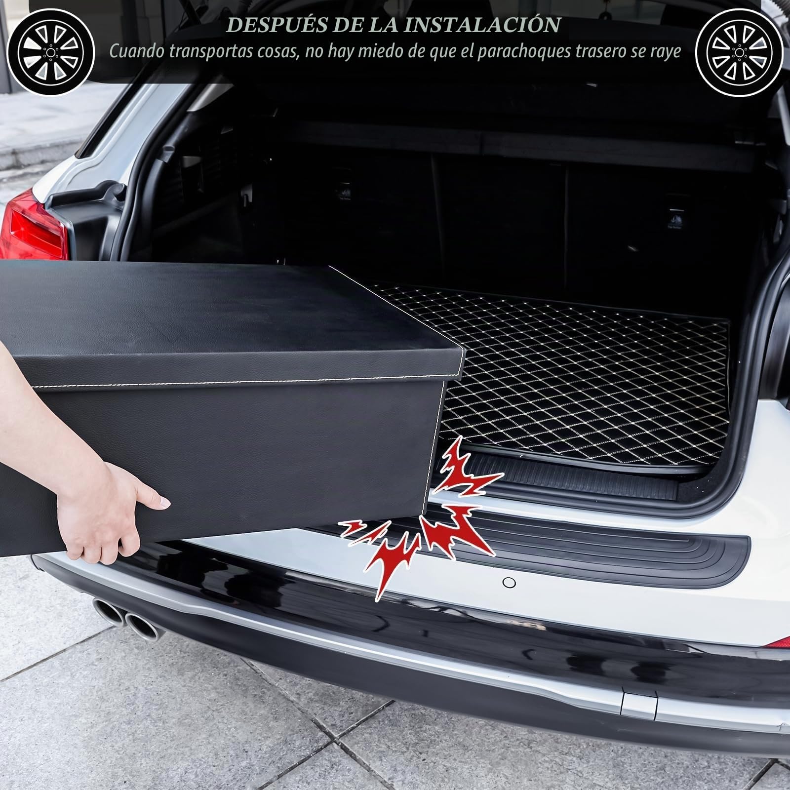 Protector de parachoques trasero para Toyota Corolla Touring Sports XII (E210) 2022 2023 2024 2025, Protector de Parachoques de Goma Tira De Ajuste De Puerta Trasera(Bla-ck,104cmx9cm)