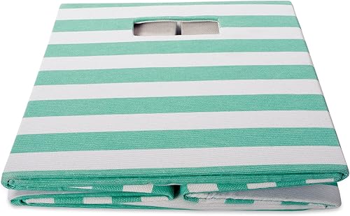 Miniatura 3 de DII Colección de cubos de poliéster - Cubo plegable de lados duros, 13 x 13 x 13 pulgadas, color aguamarina