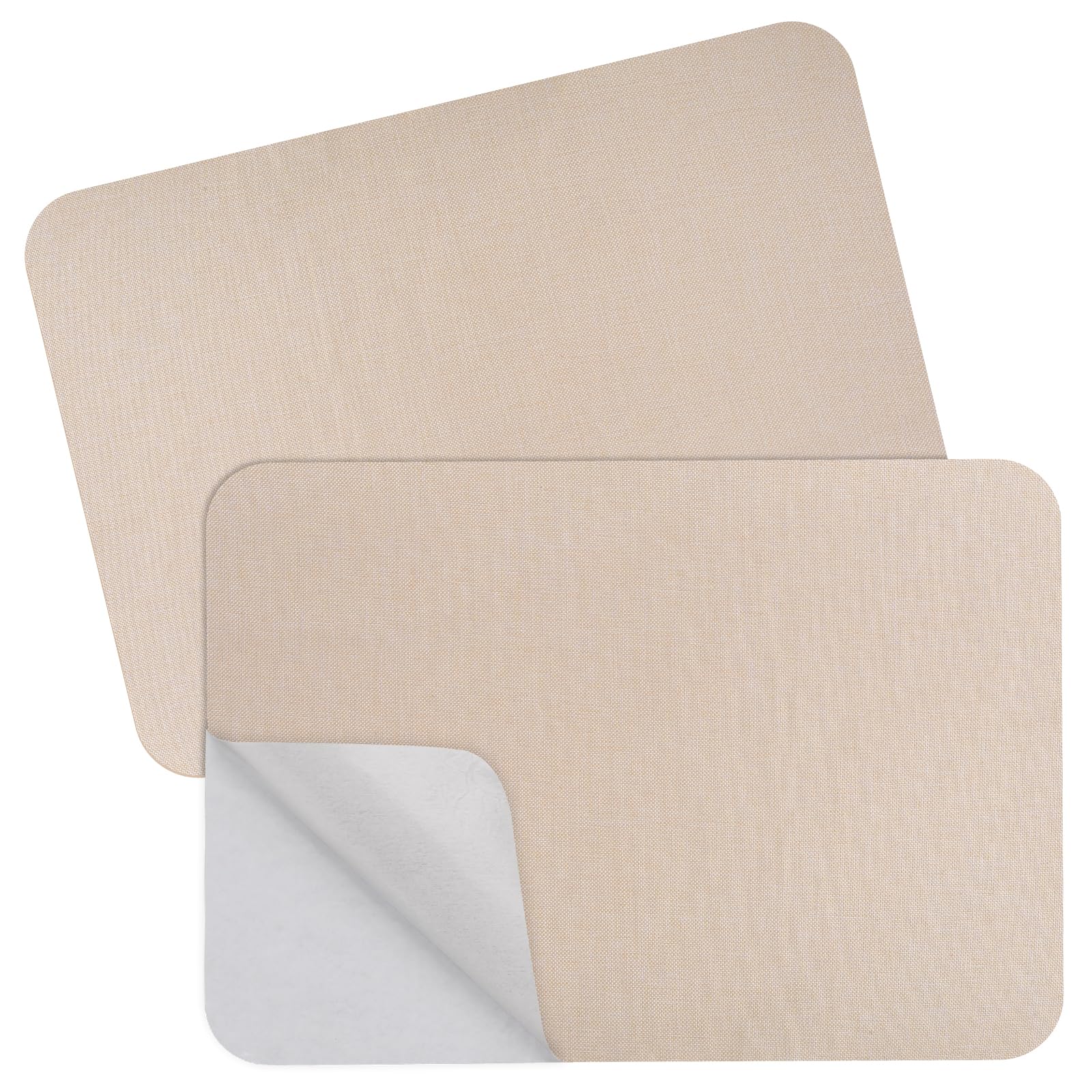 Sourcing Map 4Pcs Linen Fabric Patches 8" X 11" Self-Adhesive Fine Linen Repair Tape For Linen Sofa Upholstery Furniture Pillow Clothing, Brown
