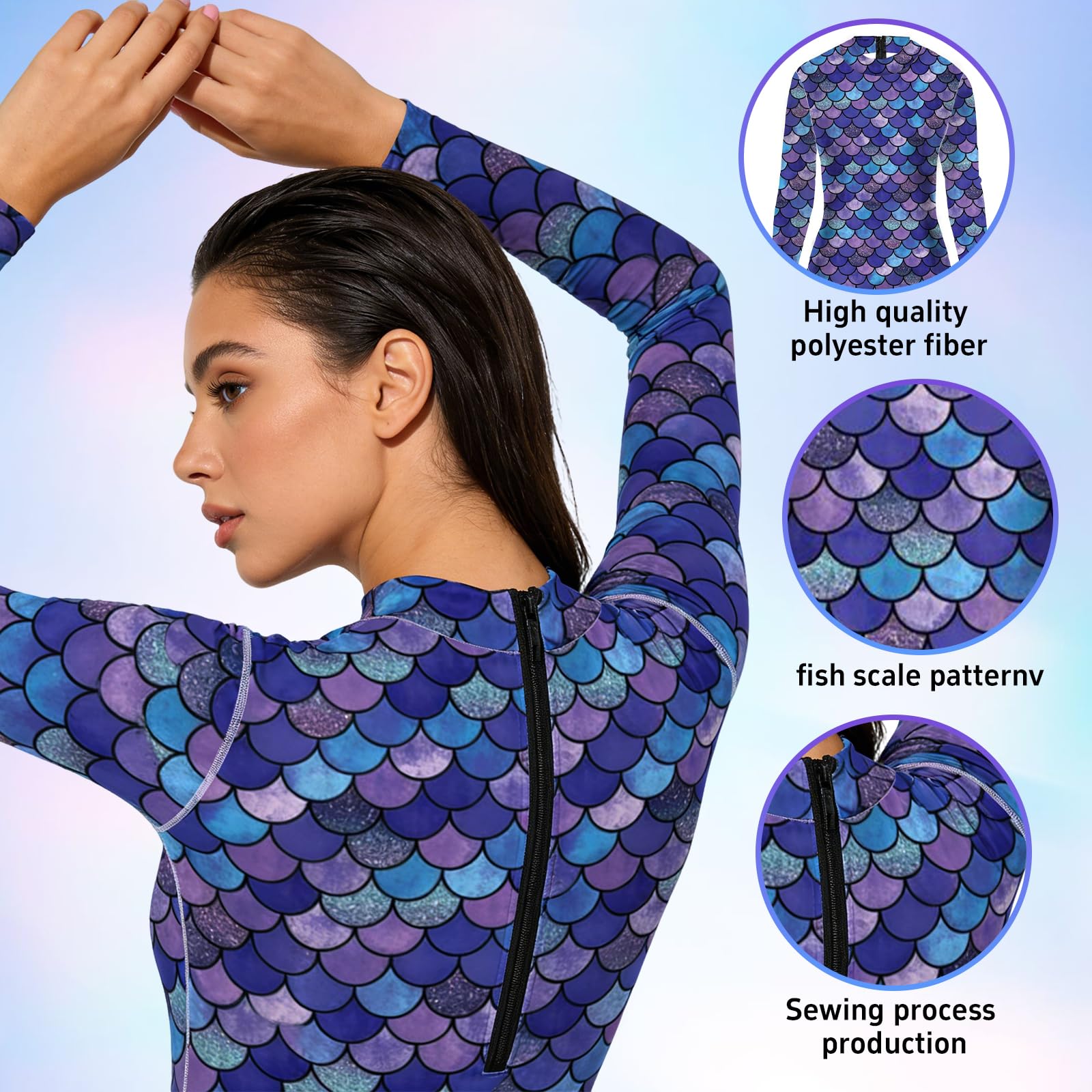 Costume da bagno da donna a forma di sirena, costume da bagno con scaglie di pesce, per carnevale e giochi di ruolo