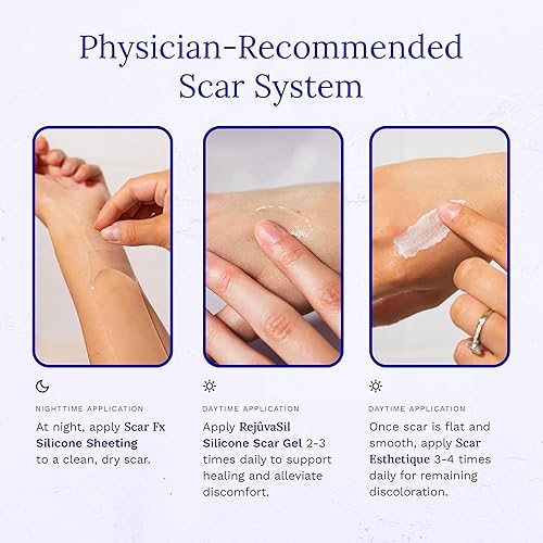 Miniatura 6 de Rejuvaskin Kit de curación de cicatrices para cicatrices pequeñas, suavizar, aplanar, reducir y recuperar, láminas de silicona, gel RejuvaSil y