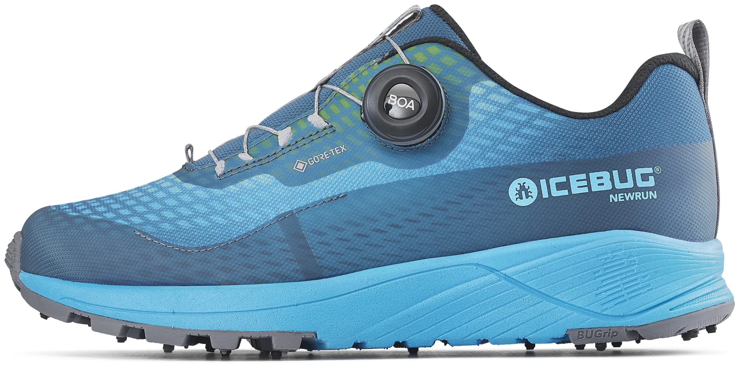 Icebug Womens NewRun BUGrip GTX Trail Running Shoe with Carbide Studded Traction Sole
