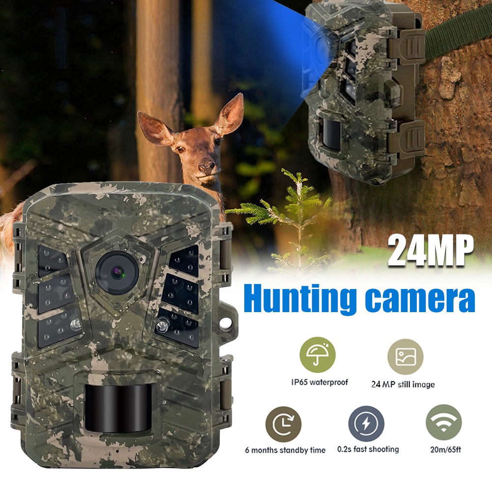 Caméra de Chasse 24MP avec Vision Nocturne et Détection Ultra Rapide