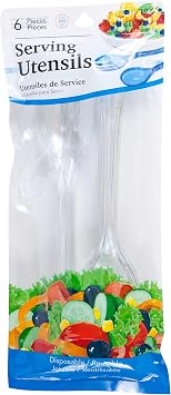 Jacent 6 Piece Blue Plastic Serving Utensils, Colors Vary - 1 Pack