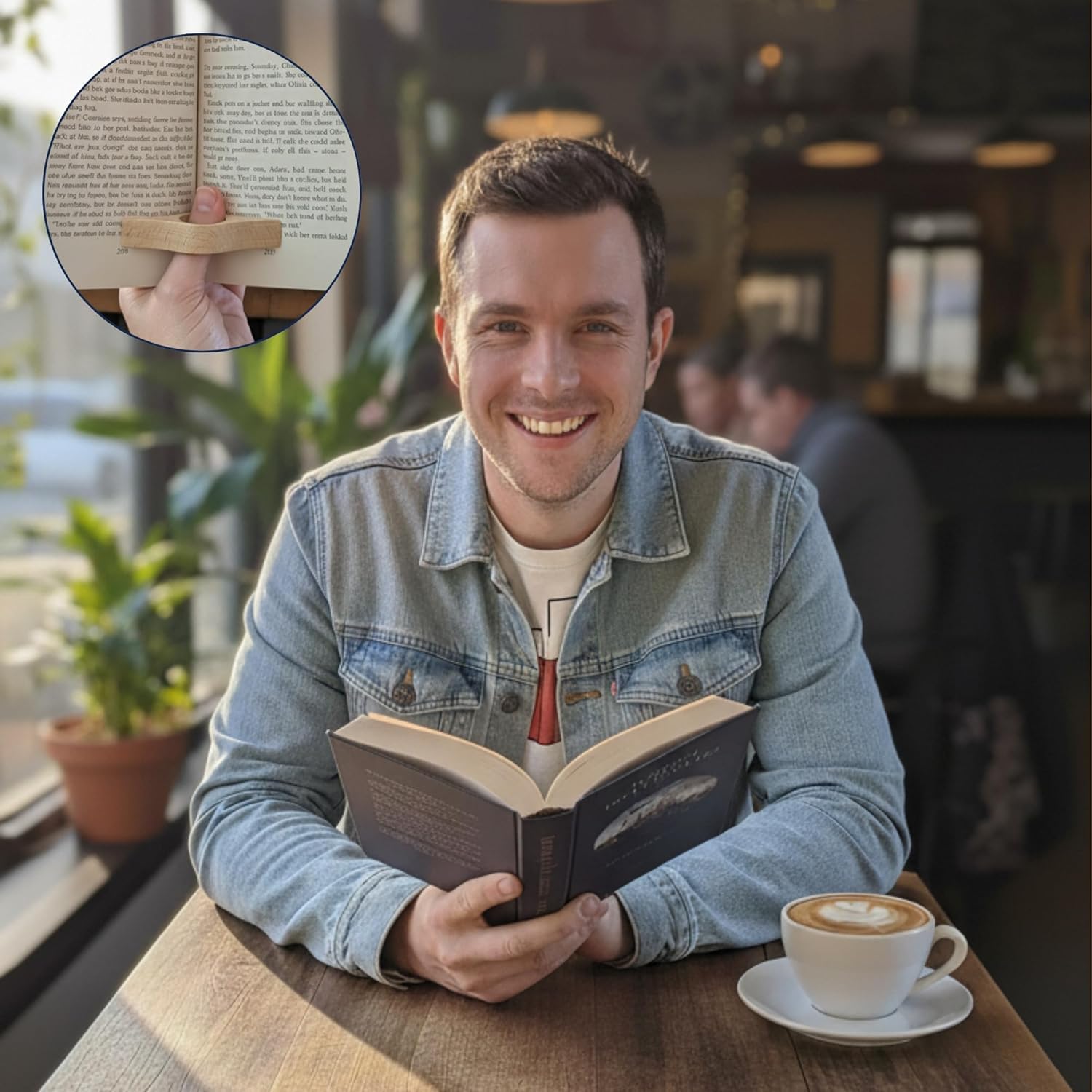Wood Ergonomic Book Page Holder | High-Quality Thumb Book Holder & Book Opener with 2 Magnetic Bookmarks – Ideal Book Accessories & Gifts for Book Lovers (Light Wood) - Image 7